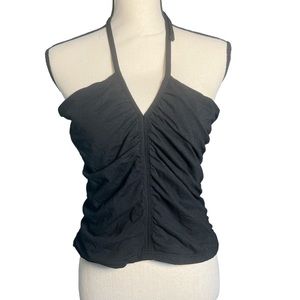 Banana Republic black ruched halter tank​​​​​​​​​​​​​​​​​​​